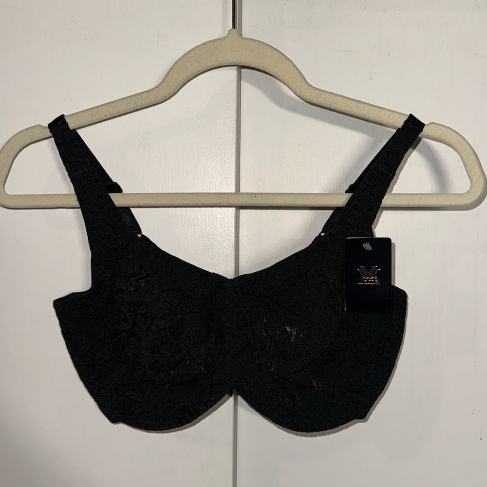 WACOAL NWT Full Figure Halo Lace Bra - Black Size 36DDD